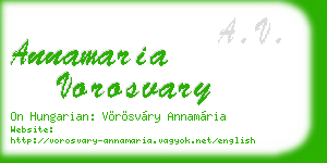 annamaria vorosvary business card