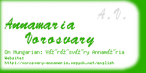 annamaria vorosvary business card